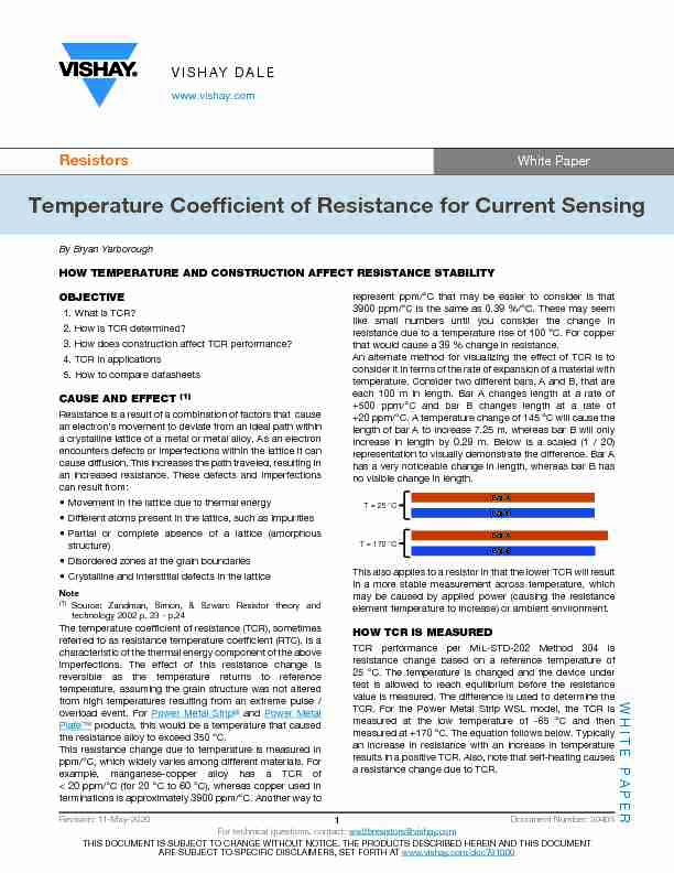 Temperature Coefficient of Resistance for Current Sensing