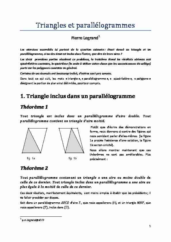 Triangles et parallélogrammes