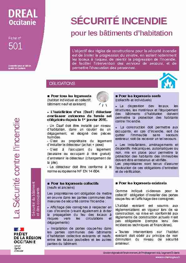 [PDF] Sécurité incendie pour les bâtiments dhabitation - DREAL Occitanie