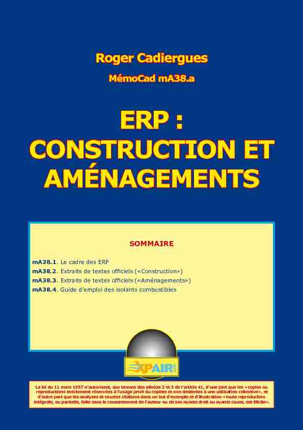 ERP : CONSTRUCTION ET AMÉNAGEMENTS