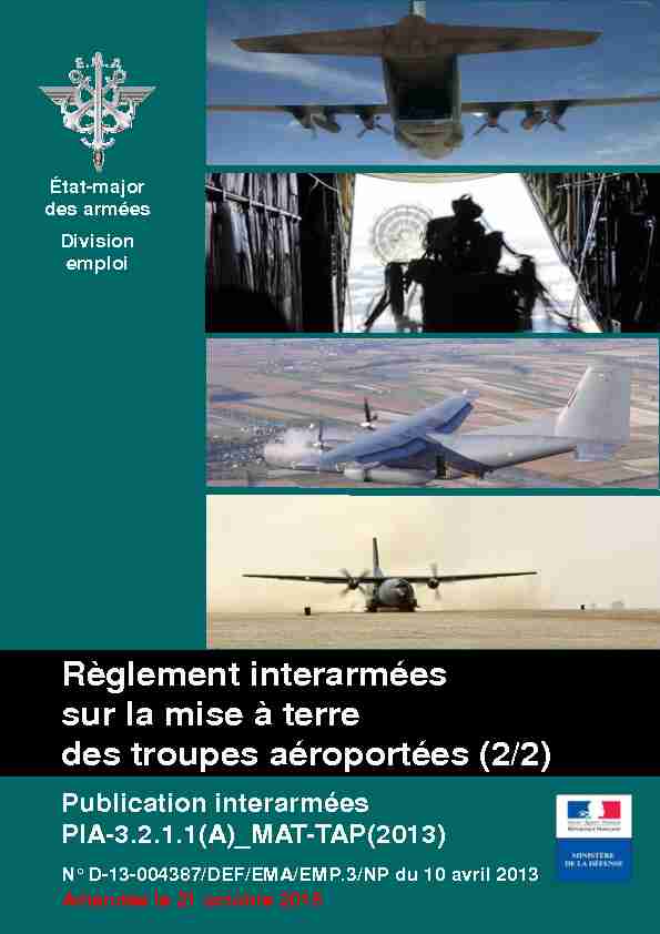 [PDF] Règlement interarmées sur la mise à terre des troupes aéroportées