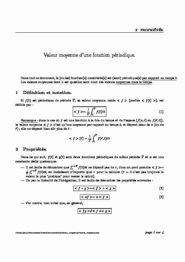 [PDF] Valeur moyenne dune fonction périodique - Physique