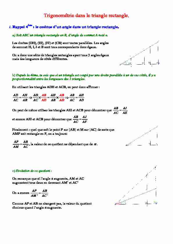 [PDF] Trigonométrie dans le triangle rectangle