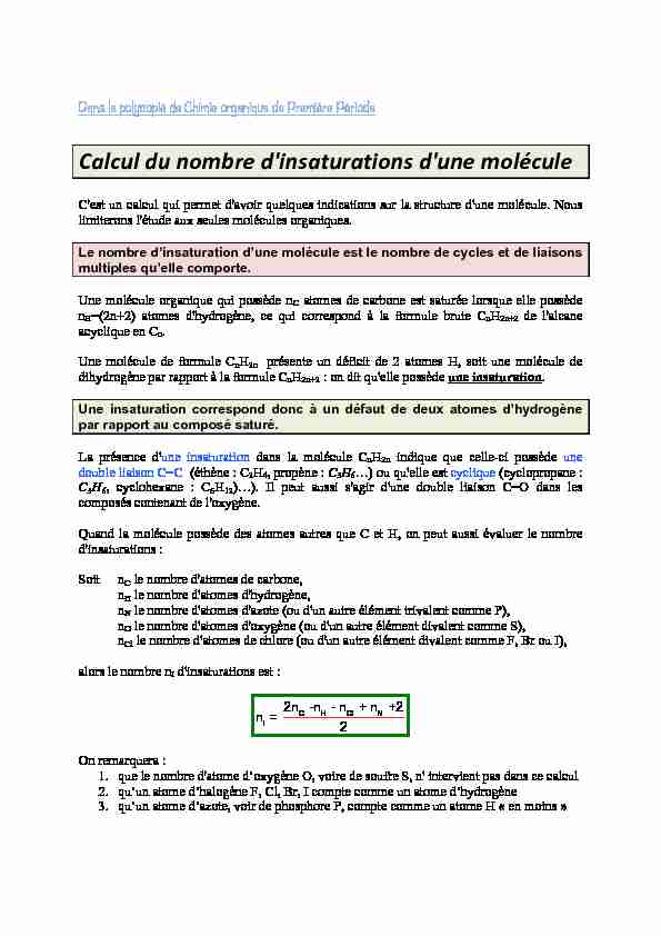 [PDF] Calcul du nombre dinsaturations dune molécule