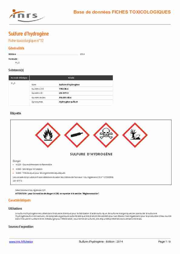 [PDF] Sulfure dhydrogène - INRS