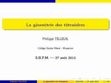 [PDF] La géométrie des tétraèdres