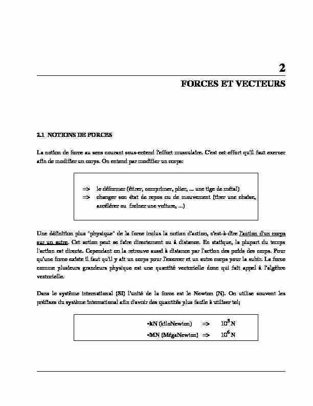 [PDF] FORCES ET VECTEURS