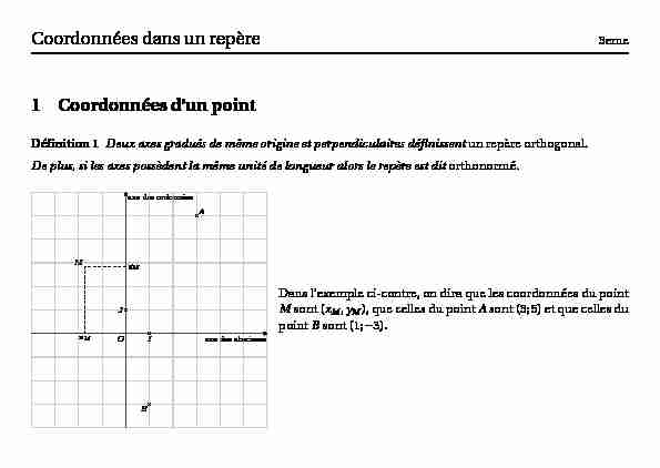 [PDF] Coordonnées dans un repère 1 Coordonnées dun point