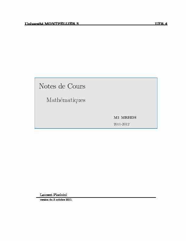[PDF] Notes de Cours