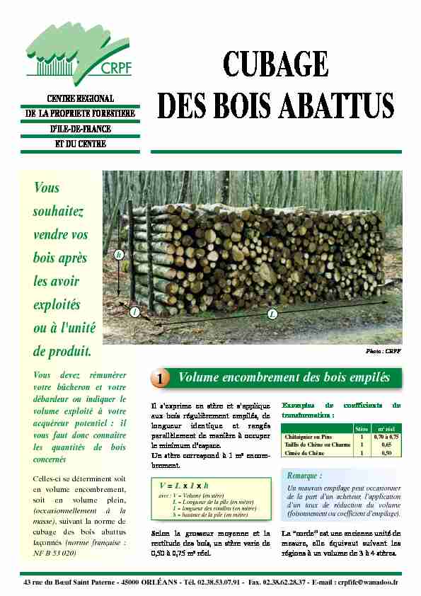 [PDF] cubage des bois abattus - doc-developpement-durableorg