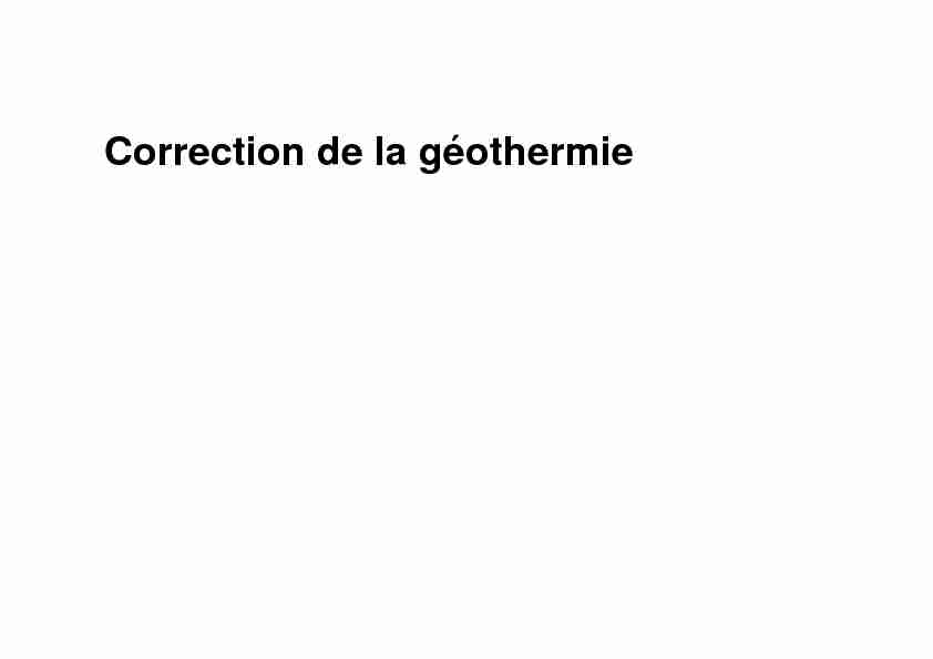 Correction de la géothermie - SVT Lyon