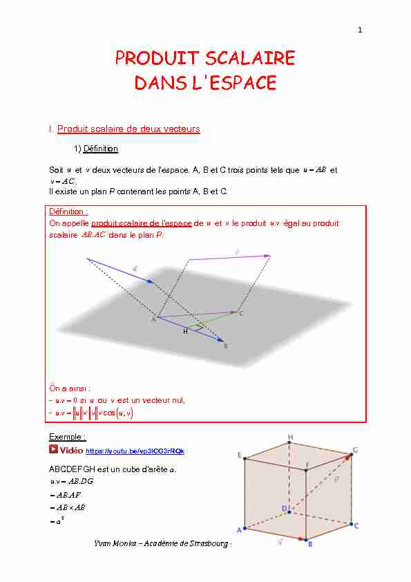 [PDF] PRODUIT SCALAIRE DANS LESPACE - maths et tiques