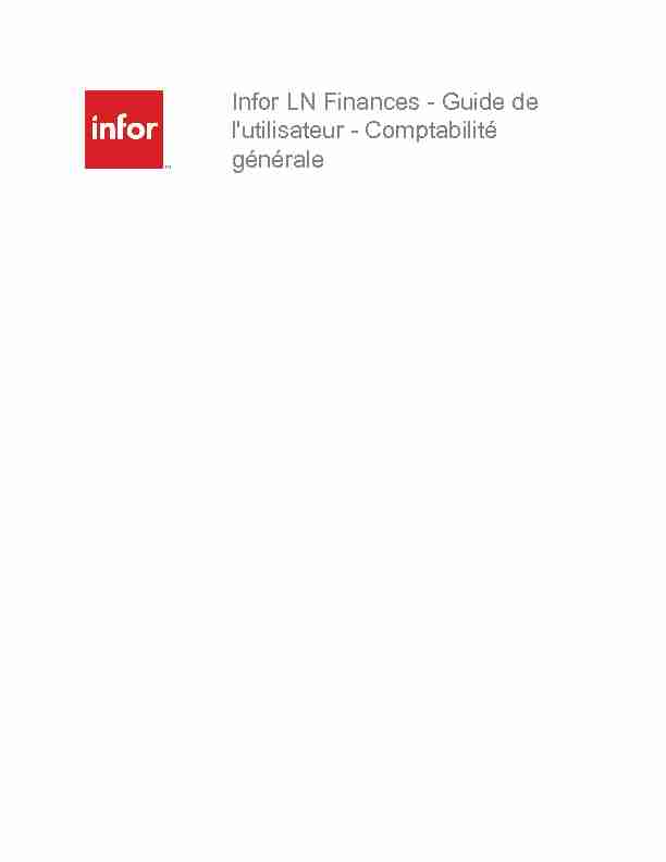 [PDF] Infor LN Finances - Guide de lutilisateur - Comptabilité générale
