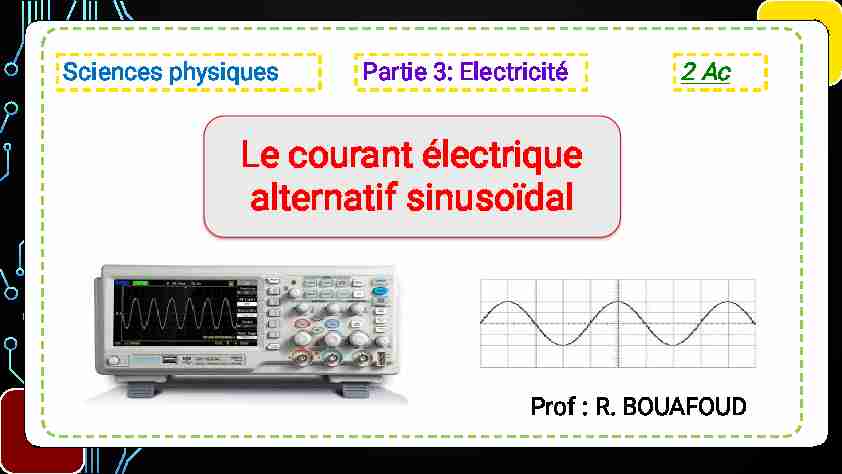 Le courant électrique alternatif sinusoïdal