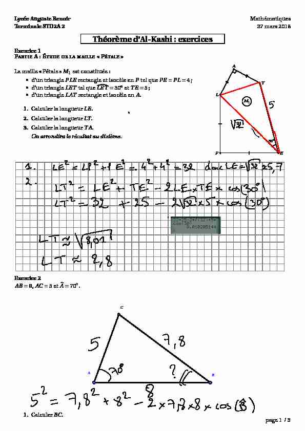 [PDF] Théorème dAl-Kashi : exercices