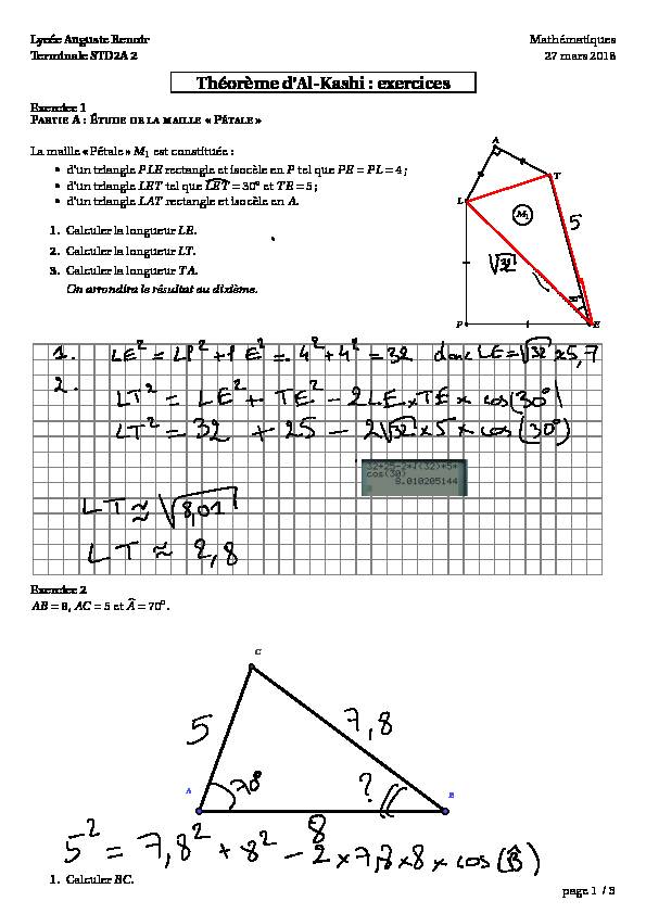 [PDF] Théorème dAl-Kashi : exercices - Mathématiques et informatique au