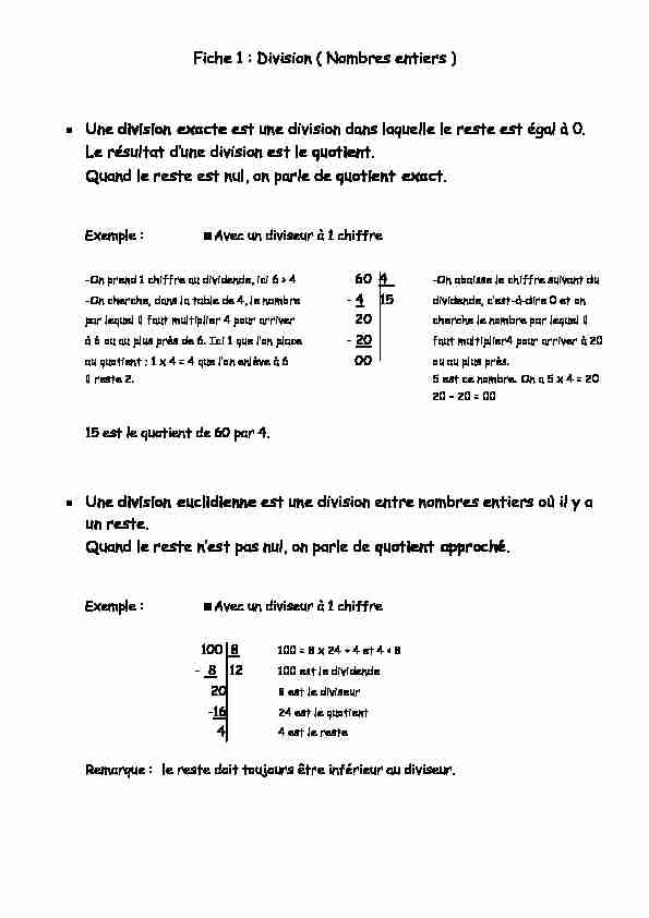 [PDF] Division - Modèle mathématique