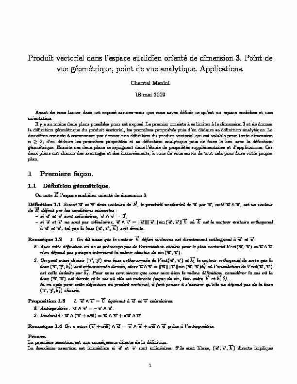 [PDF] Produit vectoriel dans lespace euclidien orienté de dimension 3