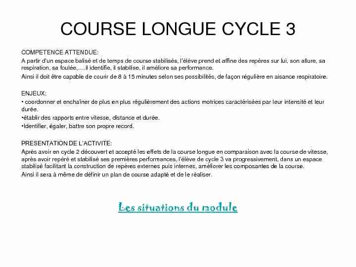 COURSE LONGUE CYCLE 3 - EPS 42