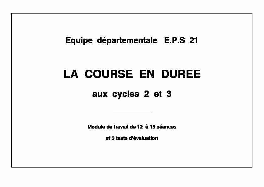 [PDF] LA COURSE EN DUREE - IEN Dijon Sud