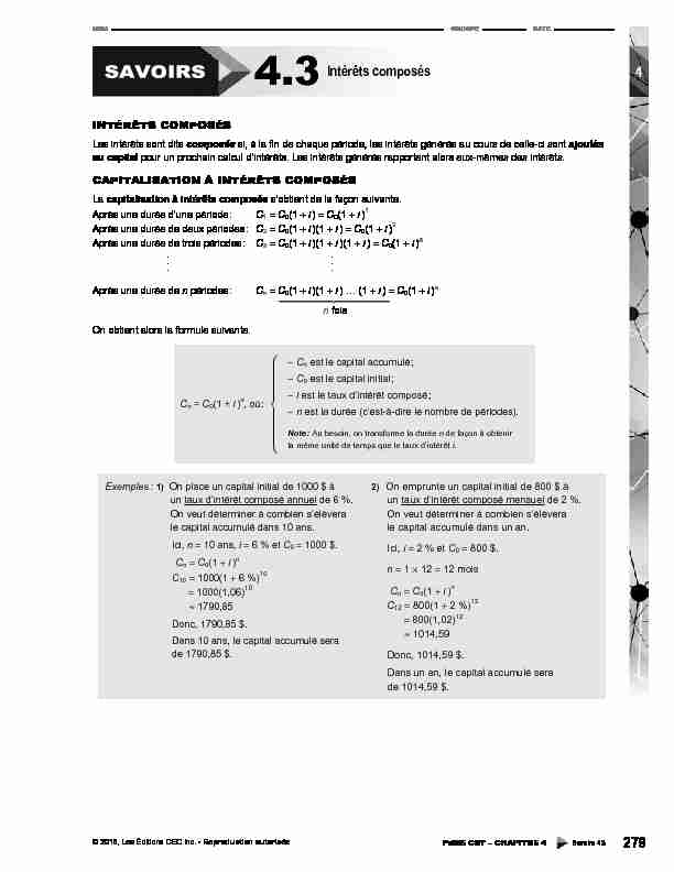[PDF] 43 Intérêts composés