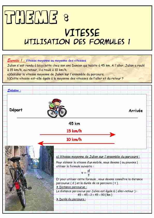 [PDF] Vitesse - Utilisation des formules 1
