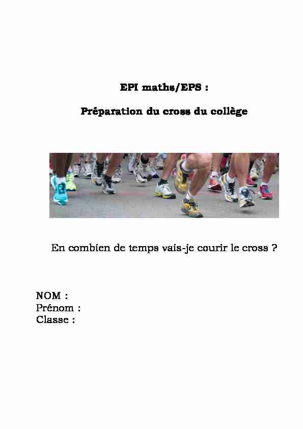 [PDF] EPI maths/EPS : Préparation du cross du collège En combien de
