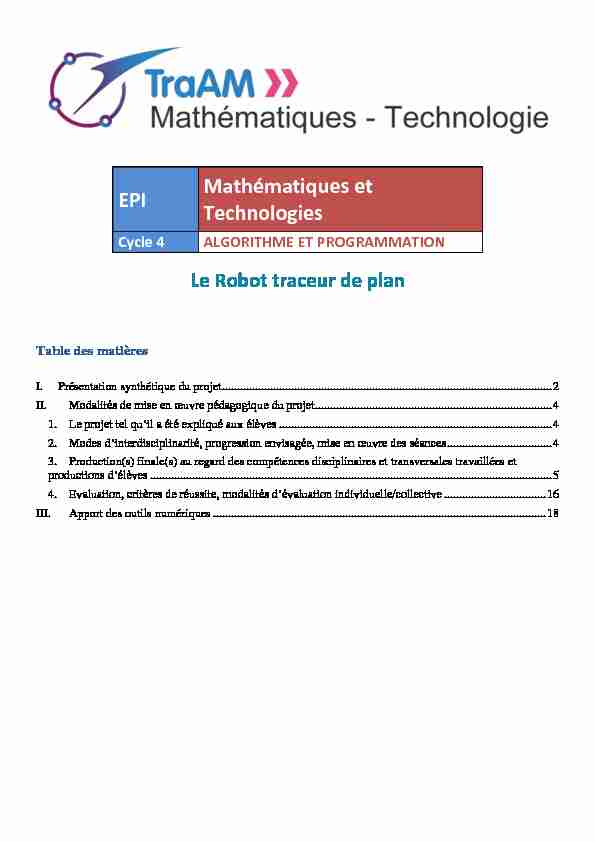 EPI Mathématiques et Technologies