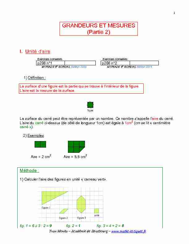 [PDF] GRANDEURS ET MESURES (Partie 2) - maths et tiques