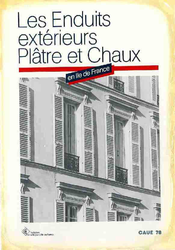 [PDF] Enduits extérieurs Plâtre & Chaux en Ile de France - CAUE 78