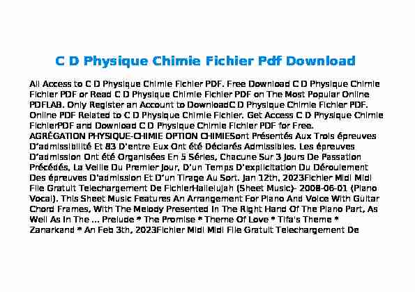 C D Physique Chimie Fichier Pdf Free Download