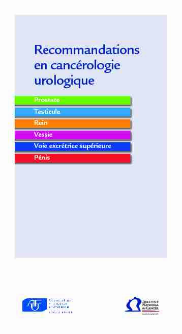 Recommandations en cancérologie urologique