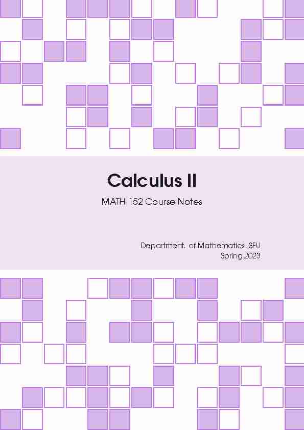 Calculus II Lecture Notes