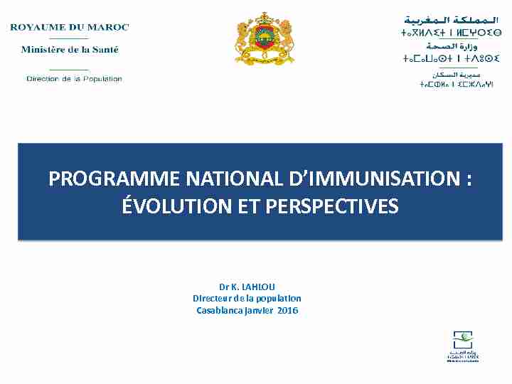 [PDF] Programme national dimmunisation : Evolution et perspectives