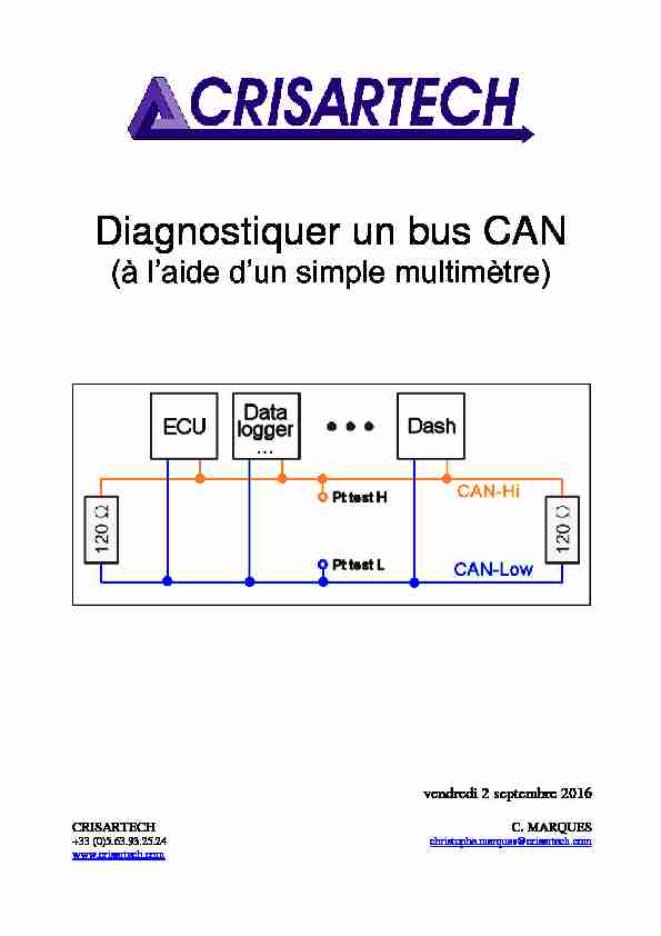 Diagnostiquer un bus CAN - (à laide dun simple multimètre)