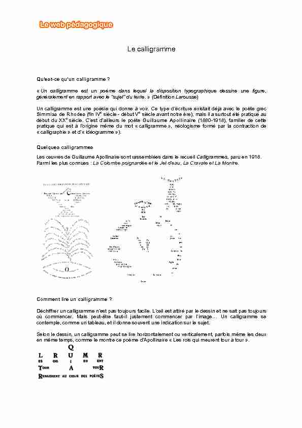 [PDF] Le calligramme