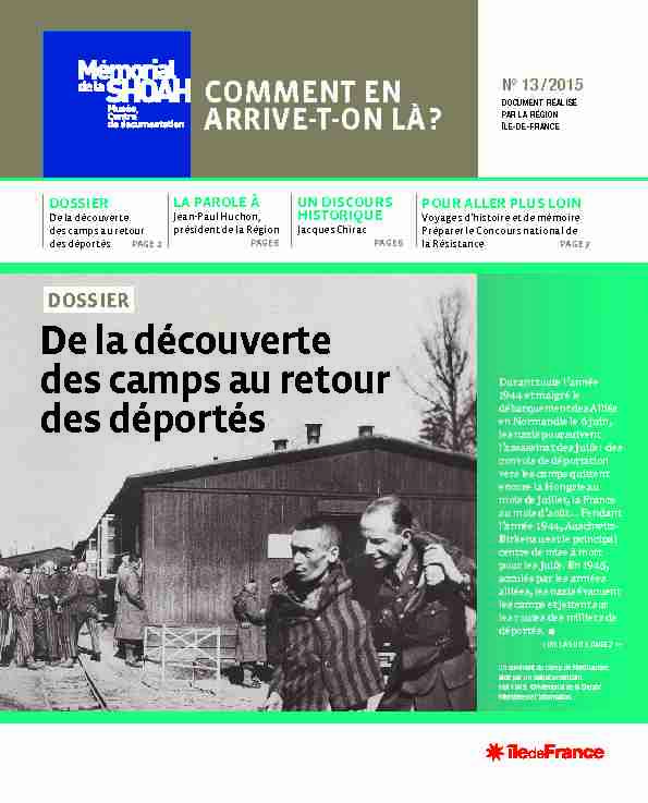 [PDF] De la découverte des camps au retour des déportés - Région Île-de