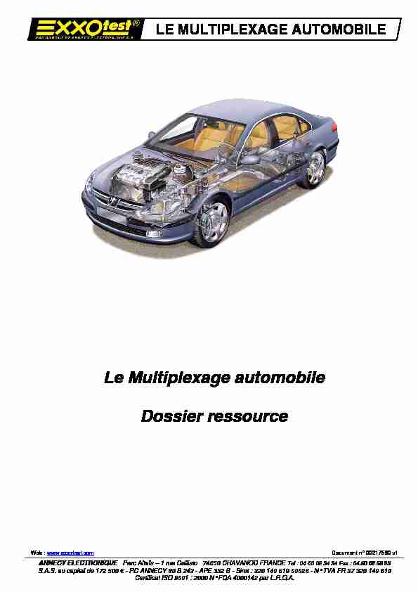 [PDF] Le Multiplexage automobile Dossier ressource