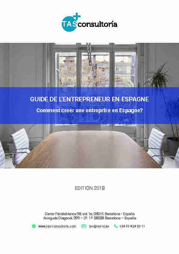 [PDF] GUIDE DE LENTREPRENEUR EN ESPAGNE - TAS Consultoria