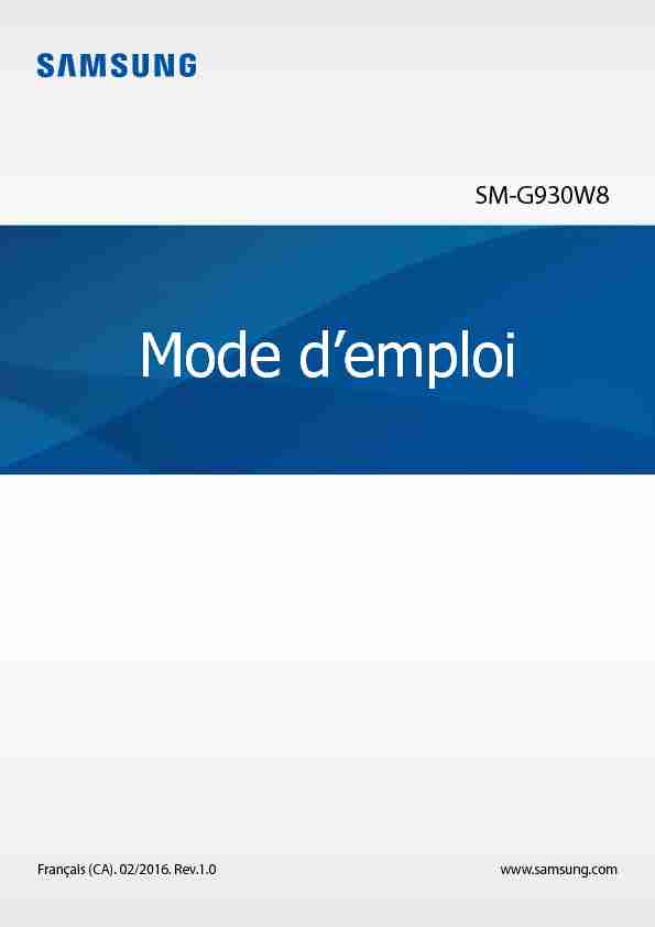 [PDF] Samsung Galaxy S7 Guide Utilisateur - Français  Bell Mobilité