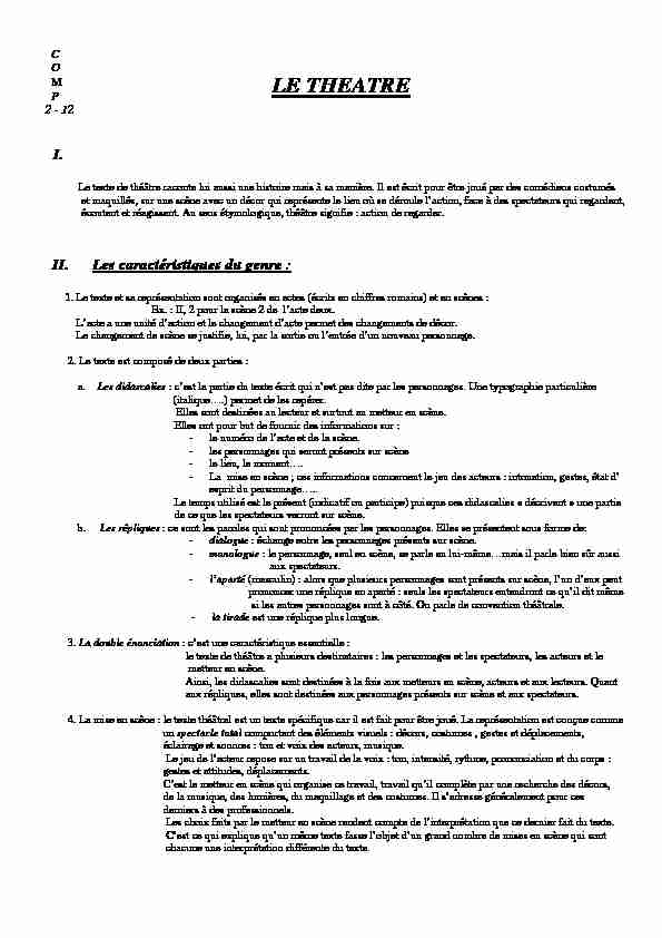 Searches related to caractéristiques du théatre PDF