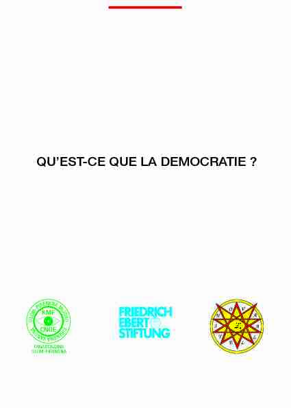 [PDF] QUEST-CE QUE LA DEMOCRATIE ? - FES Bibliothek der Friedrich