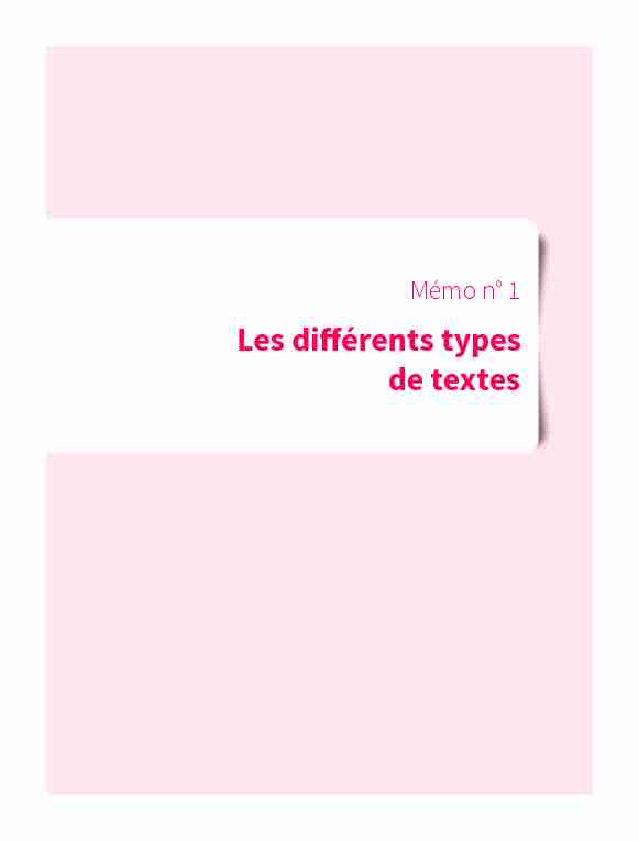 [PDF] Les différents types de textes