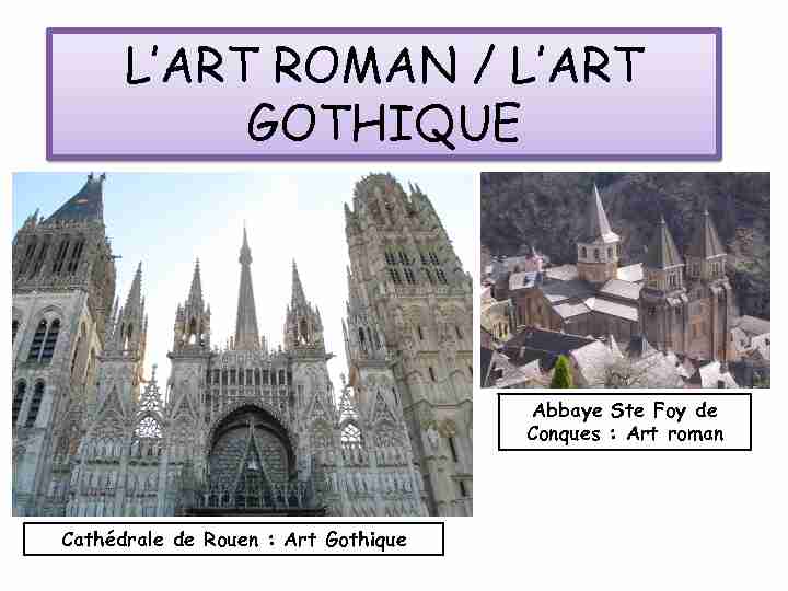 LART ROMAN / LART GOTHIQUE