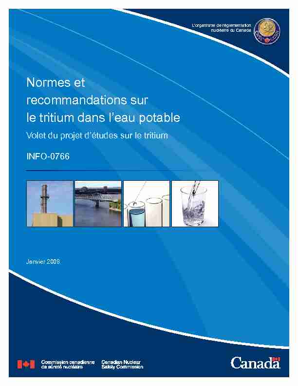 Normes et recommandations sur le tritium dans leau potable
