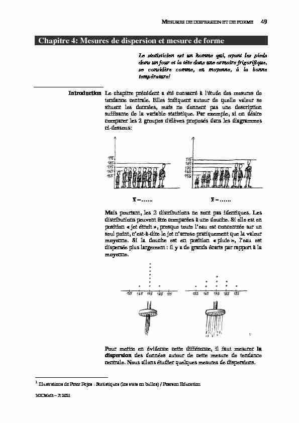 [PDF] Chapitre 4: Mesures de dispersion et mesure de forme