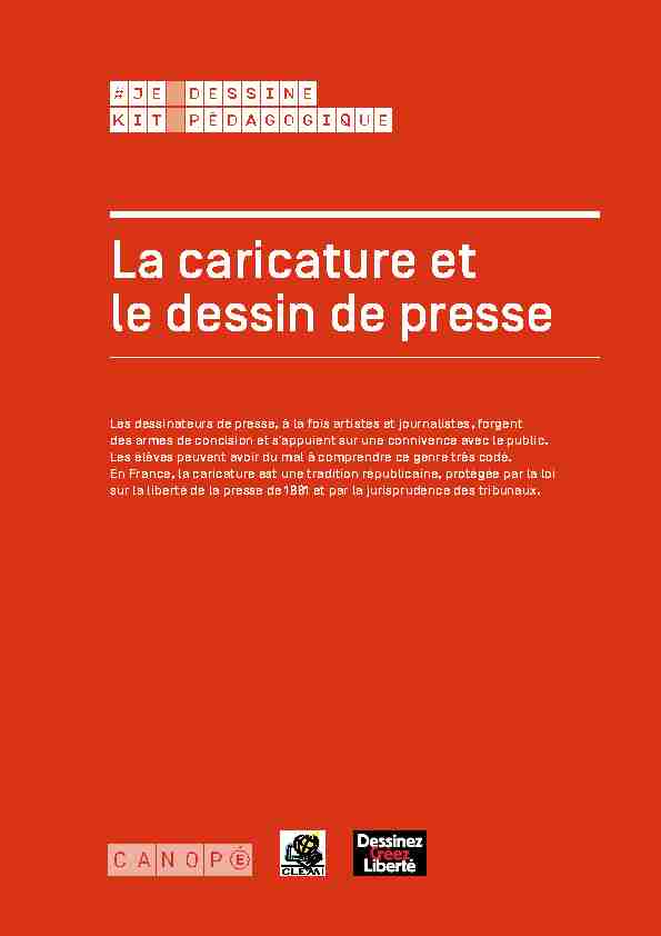 [PDF] La caricature et le dessin de presse - Réseau Canopé