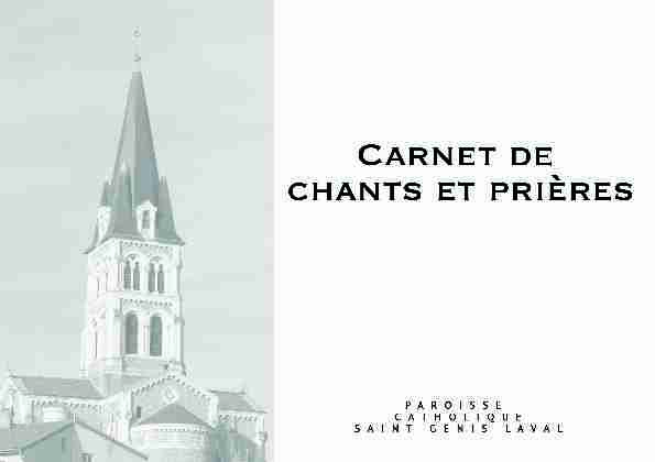 Carnet de Chants et Prières - Paroisse catholique de Saint