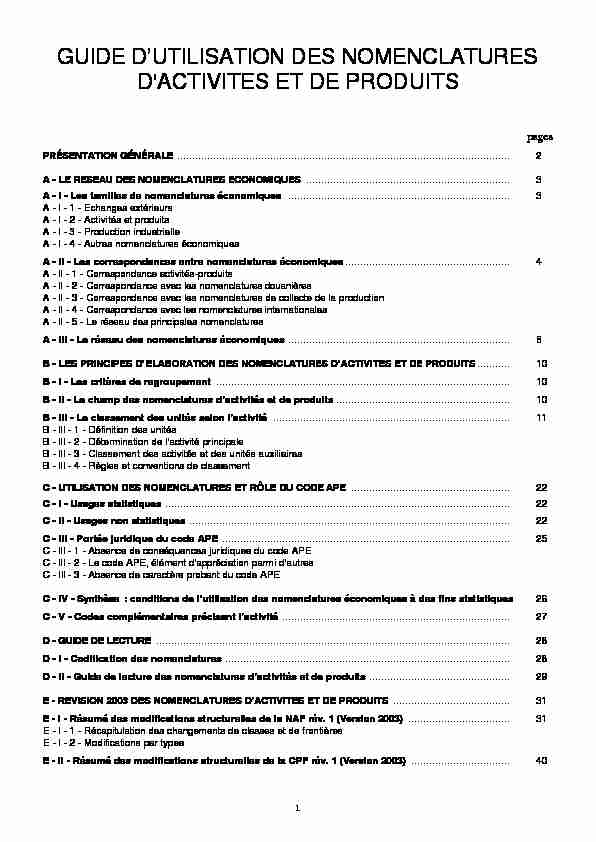 [PDF] GUIDE DUTILISATION DES NOMENCLATURES D  - Insee