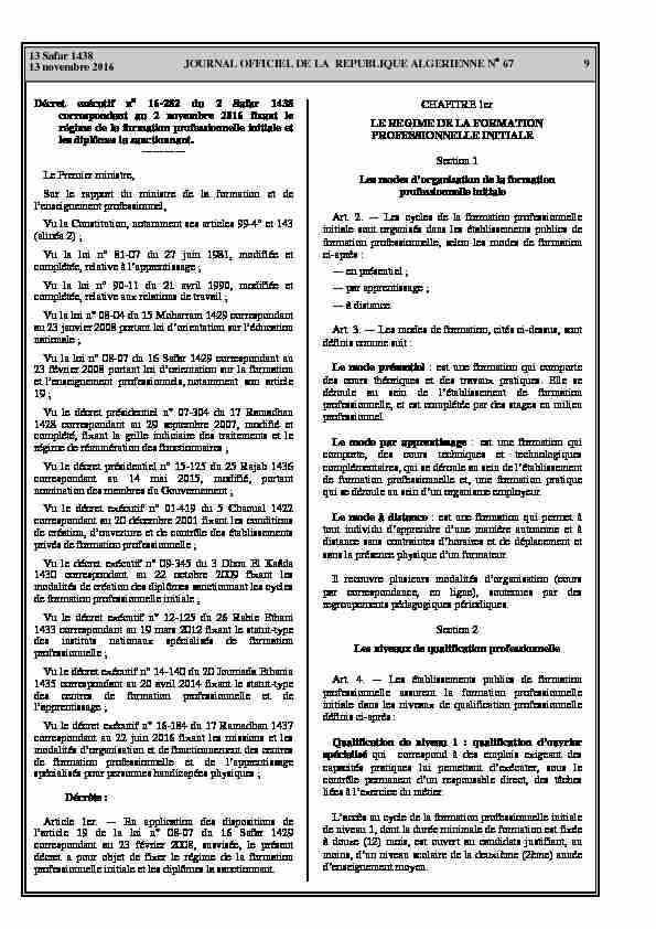 JOURNAL OFFICIEL DE LA REPUBLIQUE ALGERIENNE NA 67 9